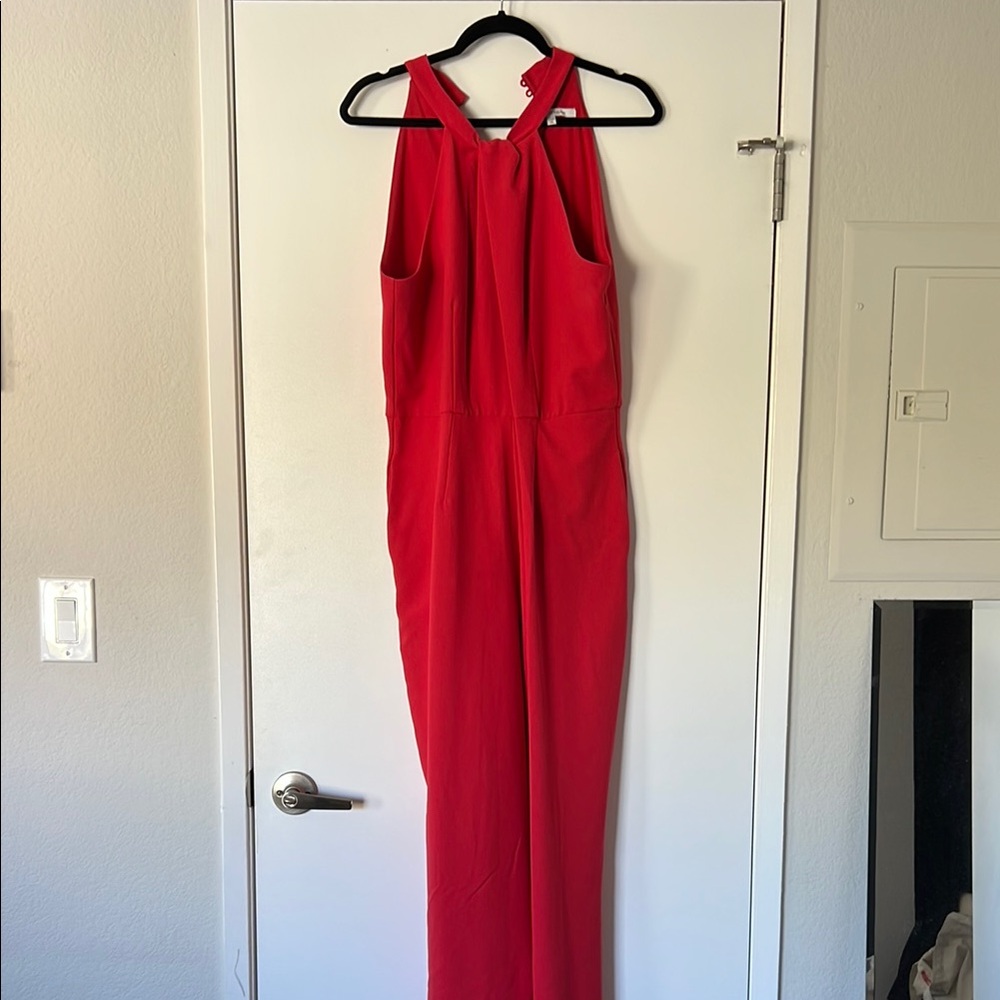 Red Sleeveless Jumpsuit
